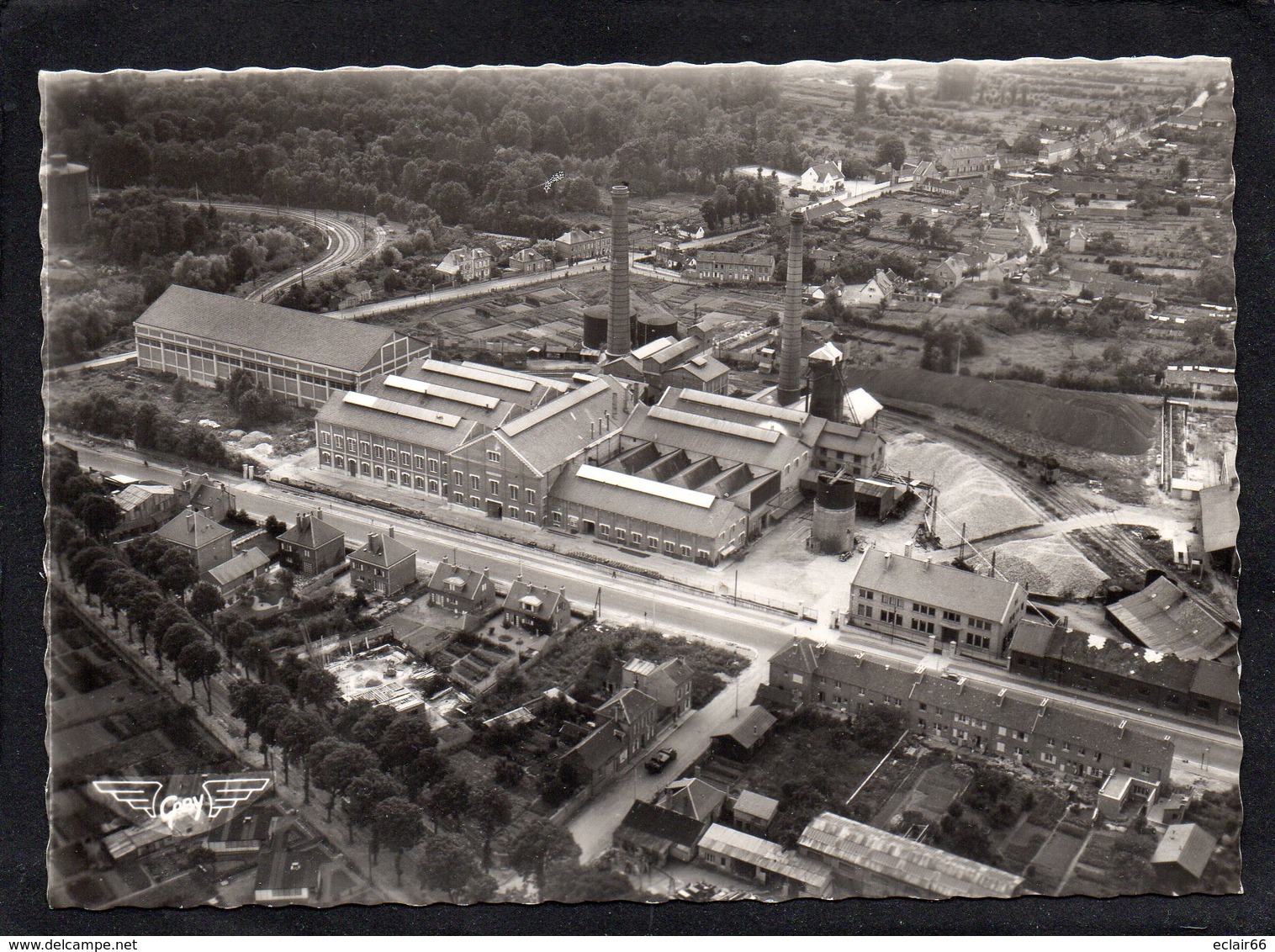 80 Abbeville La Sucrerie Vue Aérienne Cheminées Briques Côte De La Justice  CPSM Année 1960 EDIT ARTAUD  état Impeccable - Abbeville