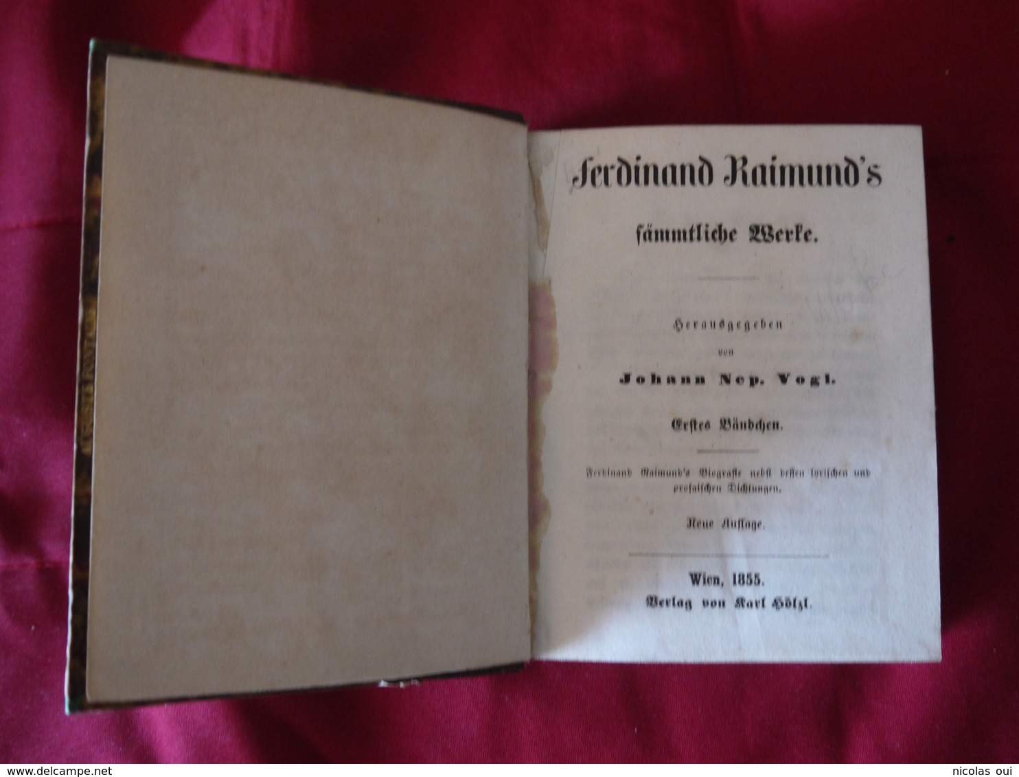 FERDINAND RAIMUND'S  WERKE   1855 - Livres Anciens