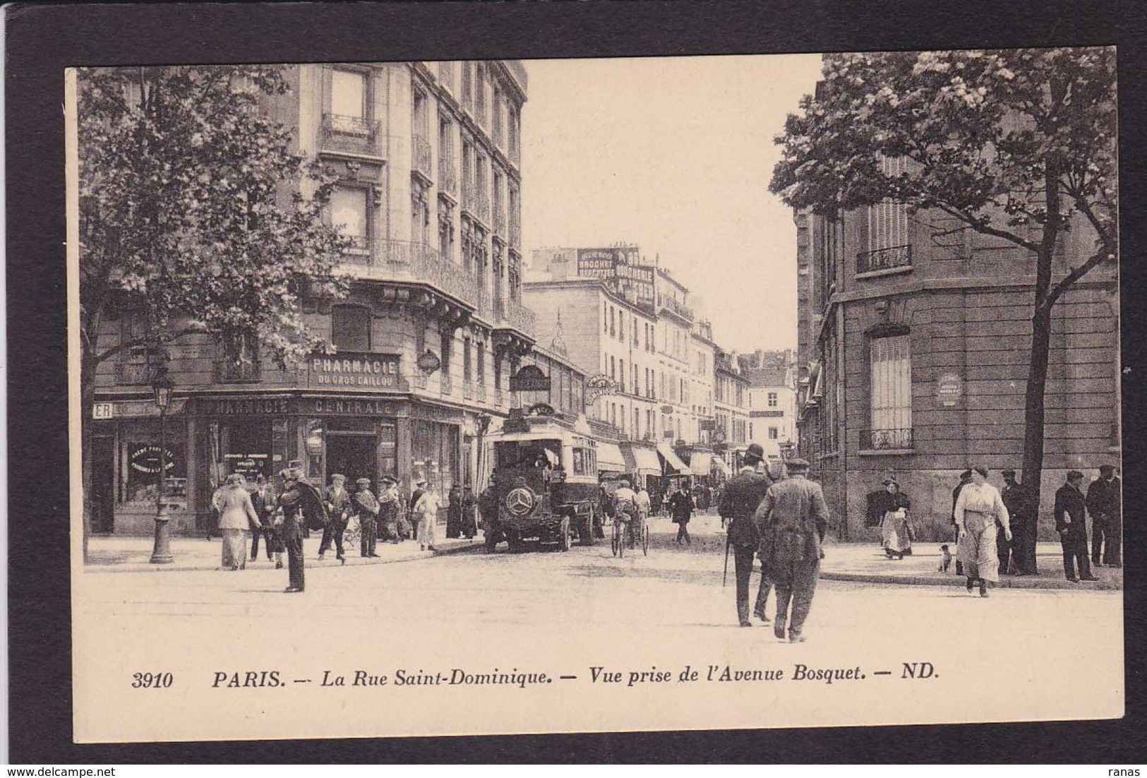 CPA Paris 75 7eme Arrondissement Commerce Shop Pharmacie Bus Autobus Non Circulé - Arrondissement: 07