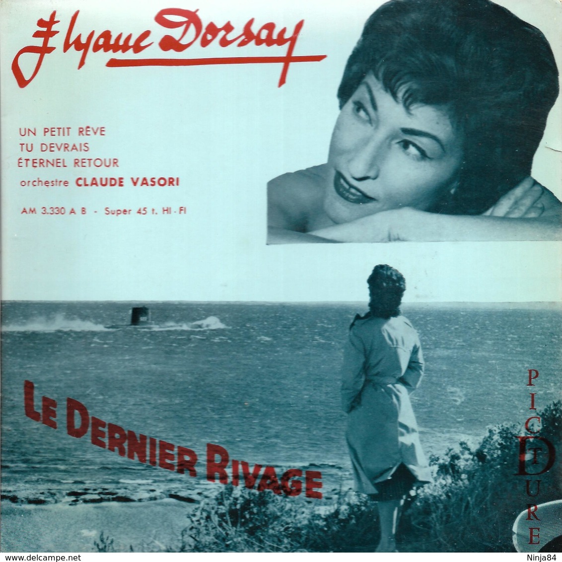 EP 45 RPM (7")  Elyane Dorsay   "  Le Dernier Rivage  " - Autres - Musique Française