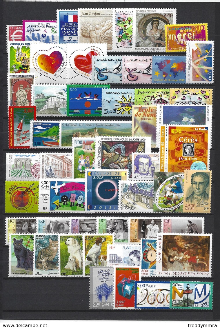 France: Année 1999 ** Incomplète (vendu à La Faciale Des Timbres) - 1990-1999