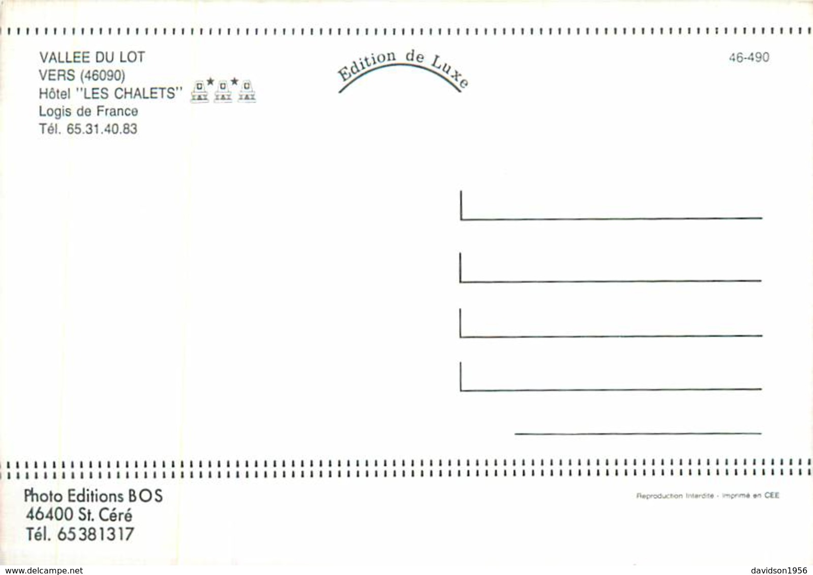 Cpsm -  Vers -  Hôtel Les Chalets                    F1263 - Altri & Non Classificati