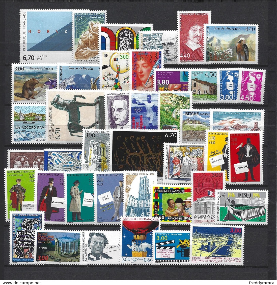 France: Année 1996 ** Incomplète (vendu à La Faciale Des Timbres) - 1990-1999