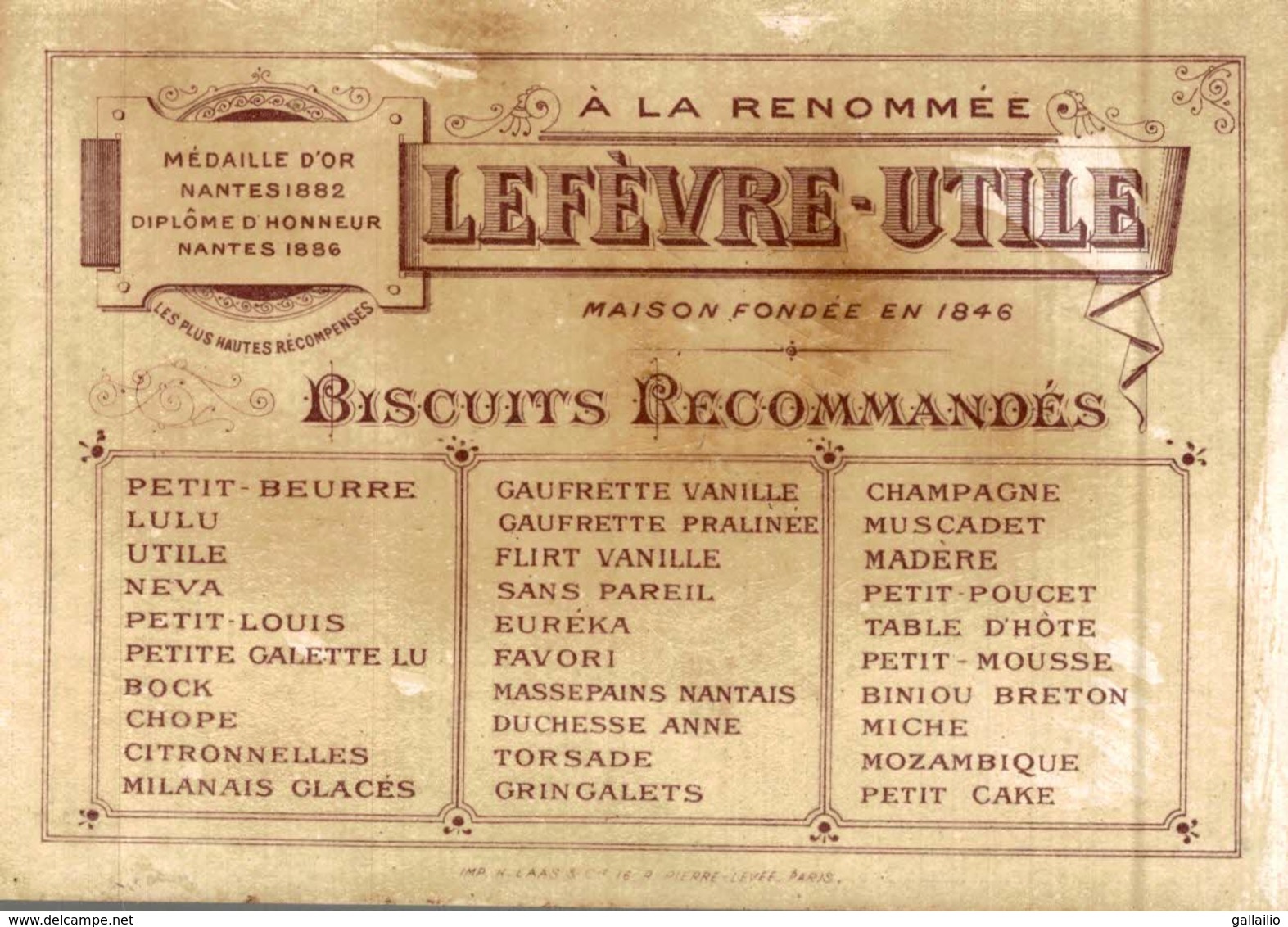 CHROMO BISCUIT LEFEVRE UTILE LU LES HUGUENOTS ILLUSTRATION BUSSIERE - Lu