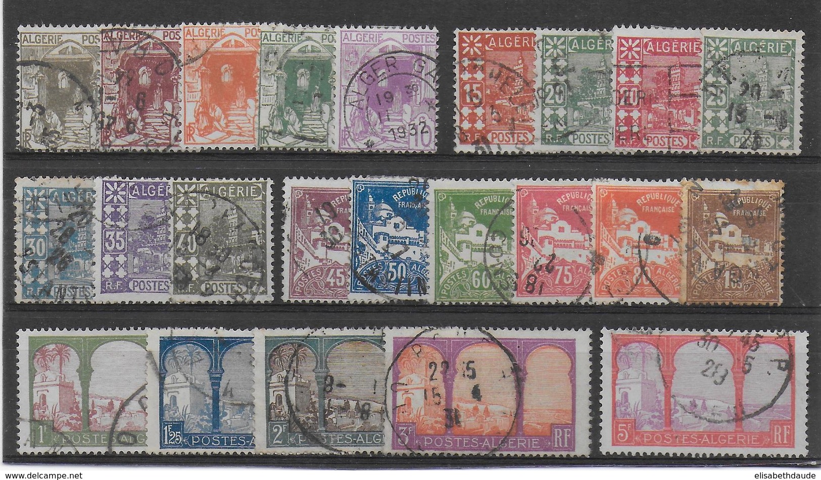 ALGERIE - YVERT N° 34/56 OBLITERES - COTE = 20 EUR. - Usados