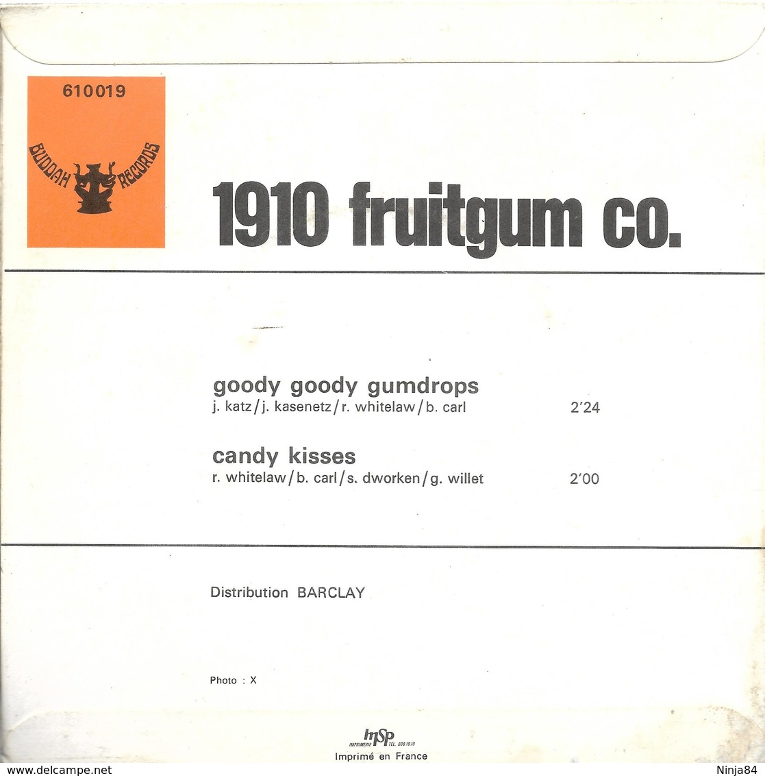 SP 45 RPM (7")  1910 Fruitgum Company  "  Goody Goody Gumdrops  " - Rock