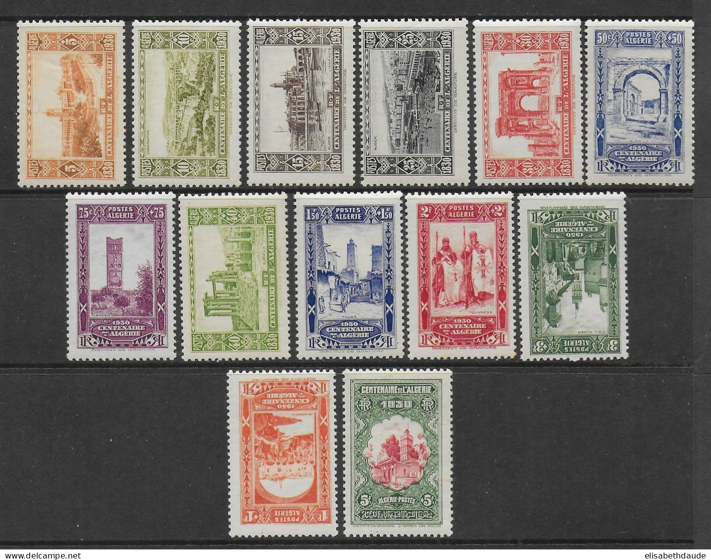 ALGERIE - 1930 - SERIE COMPLETE YVERT N°87/99 ** MNH  (92+95+98 * MLH) - COTE = 256 EUR. - Ongebruikt