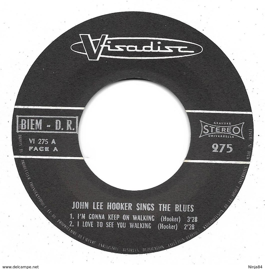 EP 45 RPM (7")  John Lee Hooker  "  Sings The Blues  " - Blues