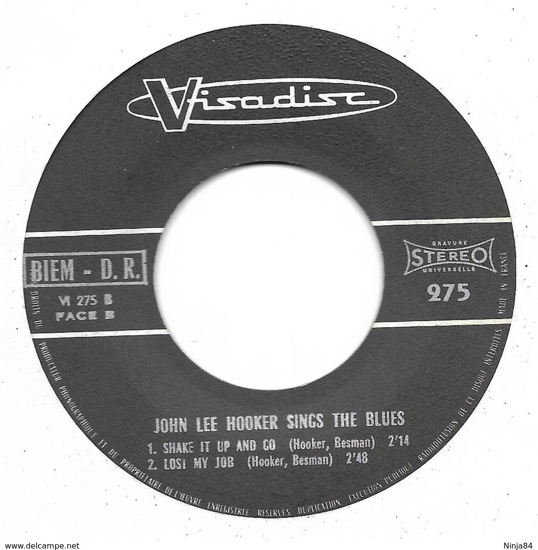 EP 45 RPM (7")  John Lee Hooker  "  Sings The Blues  " - Blues