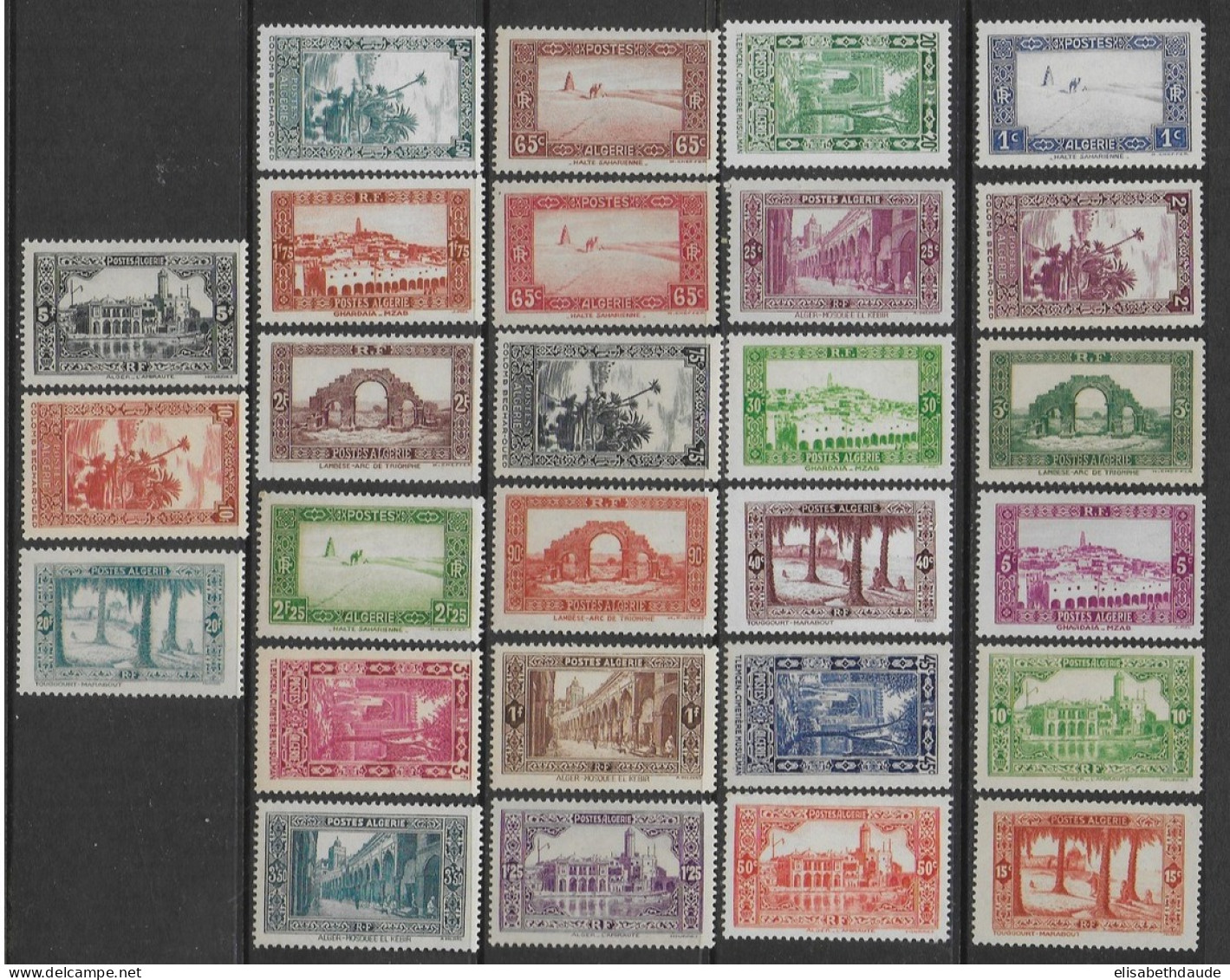 ALGERIE - 1936 - YVERT N°101/126 ** MNH  (113+116+118+121+123 * MLH) - COTE = 81 EURO - Neufs