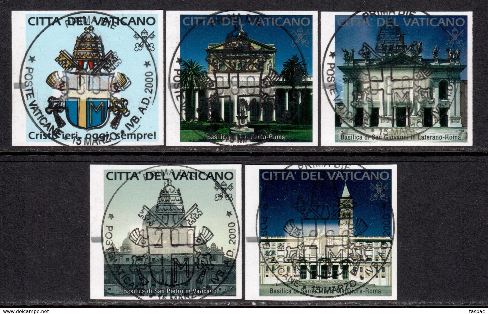 Vatican 2000 ATM Mi# 1-5 Used - Holy Year 2000 / Basilicas - Frankeermachines (EMA)