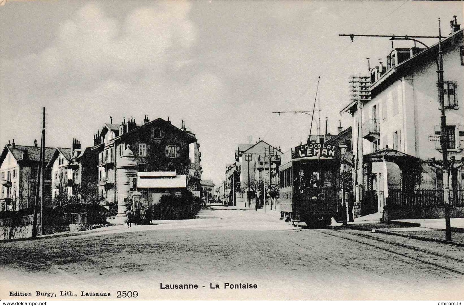 Suisse Lausanne La Pontaise TRAM Chocolat Leman TOP Carte - Lausanne