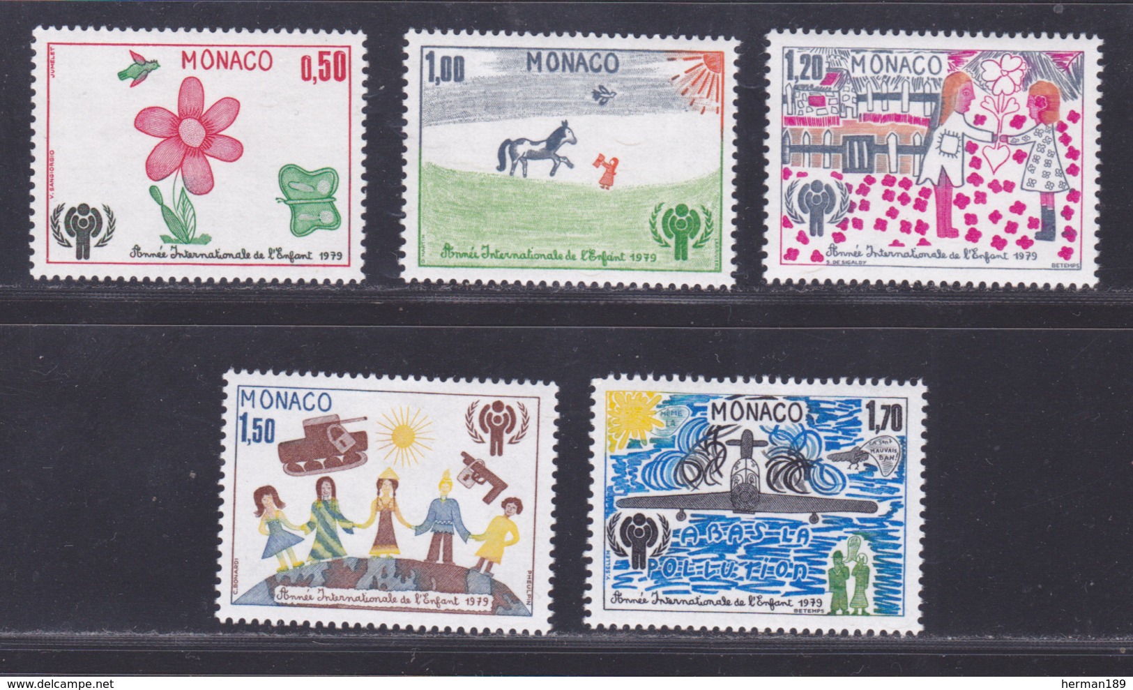 MONACO N° 1181 à 1185 ** MNH Neufs Sans Charnière, Année De L'enfant UNICEF 1979 (D9053) - Nuovi