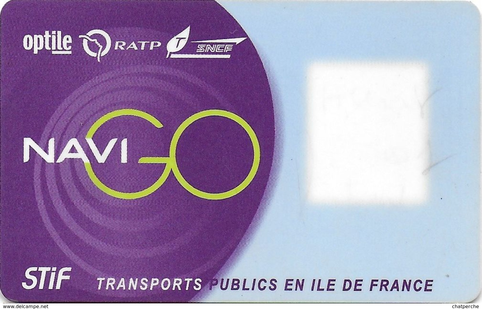 CARTE A PUCE CHIP CARD TRANSPORT METRO AUTOBUS TRAMWAY CARTE NAVIGO PARIS RÉGION - Altri & Non Classificati