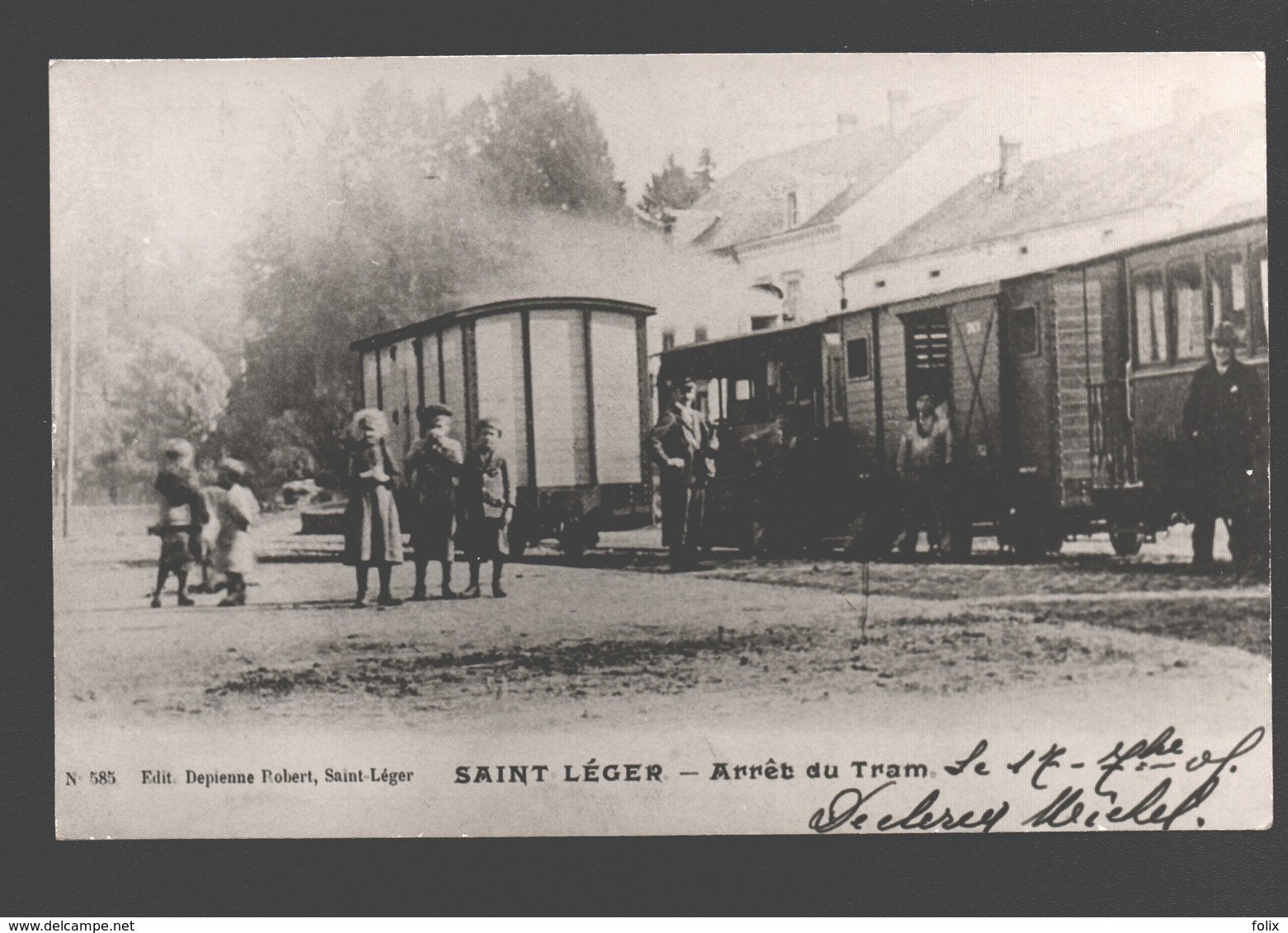 Saint-Léger - Arrêt Du Tram - Repro Sur Papier Photo - 13,9 X 8,9 Cm - Saint-Léger