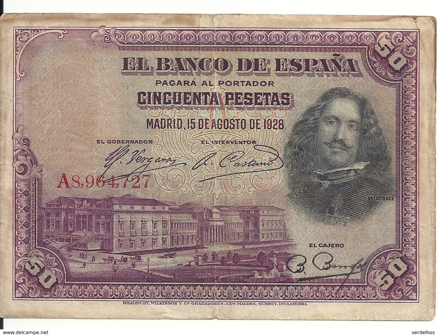 ESPAGNE 50 PESETAS 1928 VF P 75 - 50 Pesetas