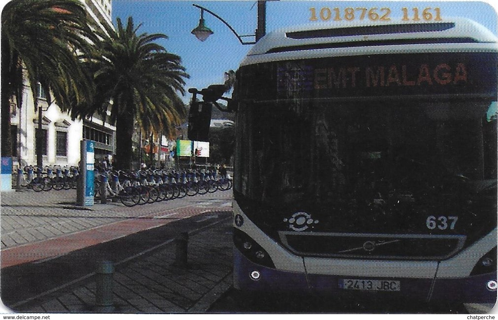 CARTE TRANSPORT AUTOBUS MALAGA ESPAGNE UN VOYAGE UNE HEURE - Altri & Non Classificati