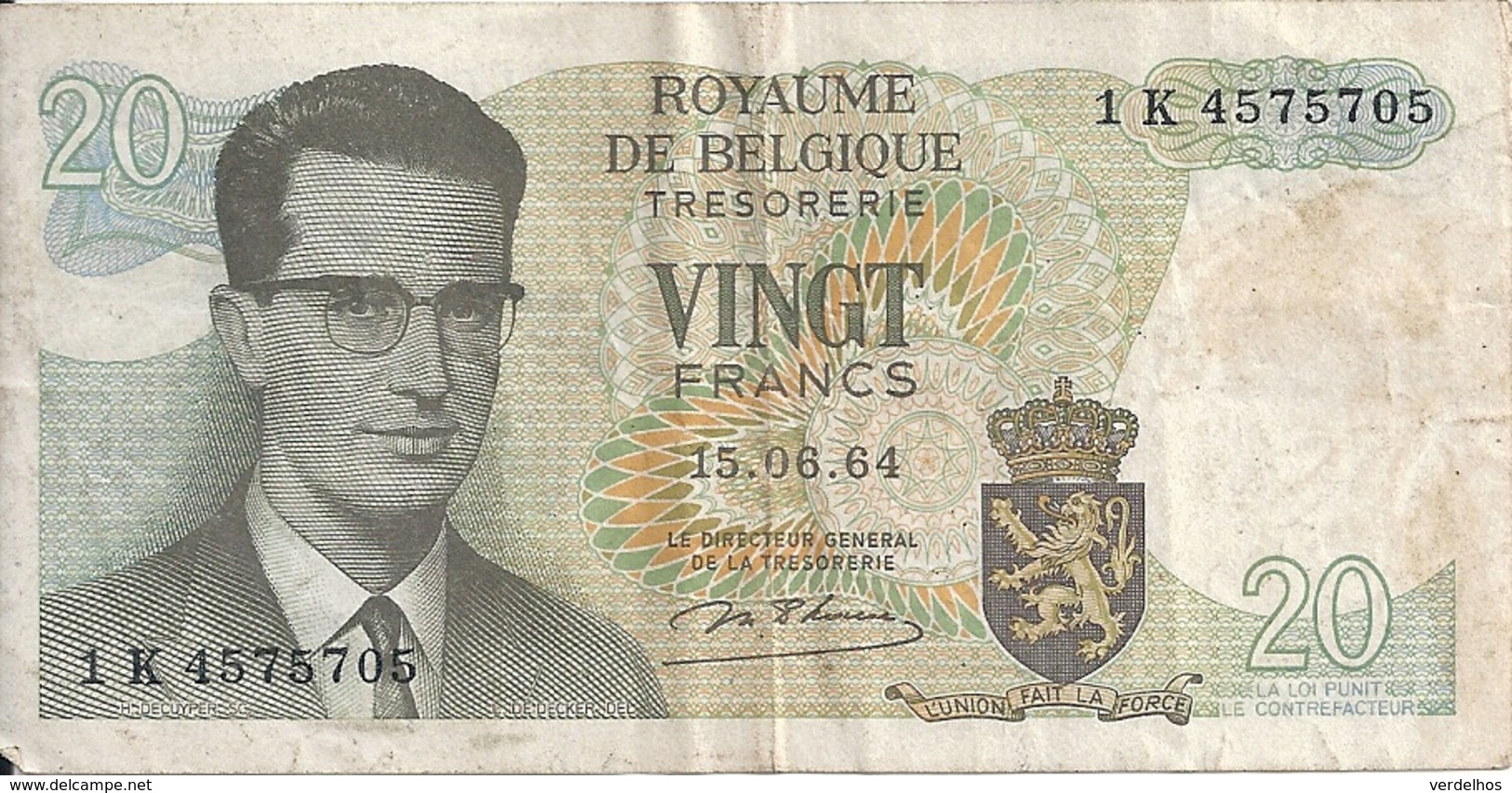 BELGIQUE 20 FRANCS 1964 VF P 138 - Autres & Non Classés