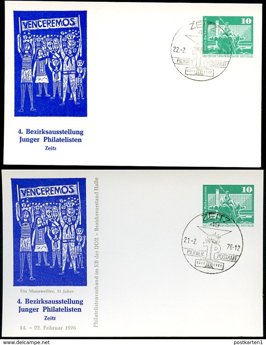 DDR PP16 D2/063 Privat-Postkarte FARBAUSFALL GRAU Zeitz Sost. 1976 - Privé Postkaarten - Gebruikt