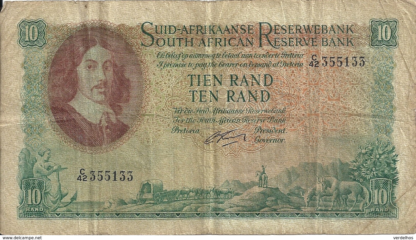 AFRIQUE DU SUD 10 RAND ND1962-65 VF P 107 B - Afrique Du Sud