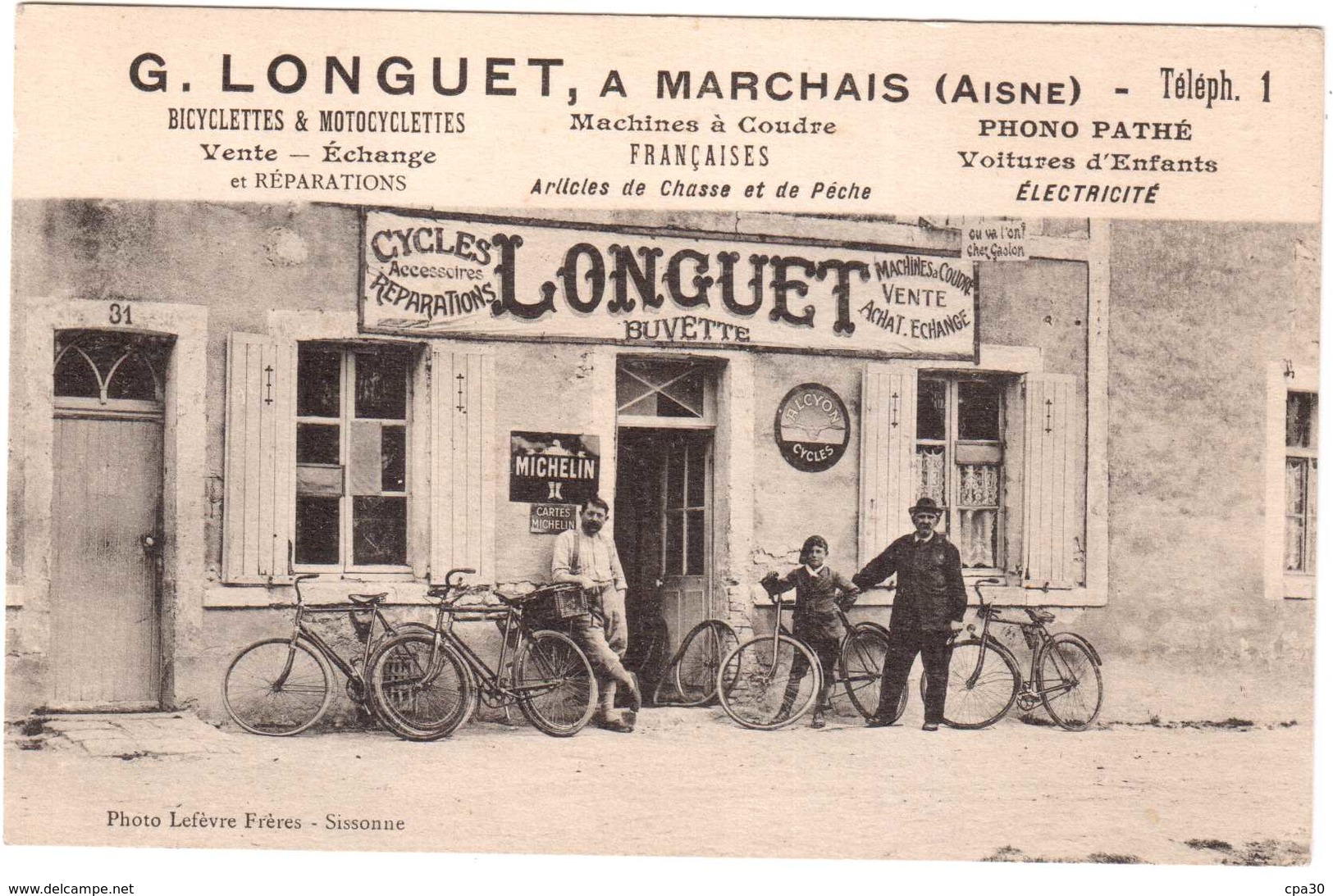 CPA AISNE.MARCHAIS.G.LONGUET.BUVETTE.BICYCLETTES.MACHINE A COUDRE.PHONO PATHE.VOITURE D'ENFANT.ARTICLES DE CHASSE - Autres & Non Classés