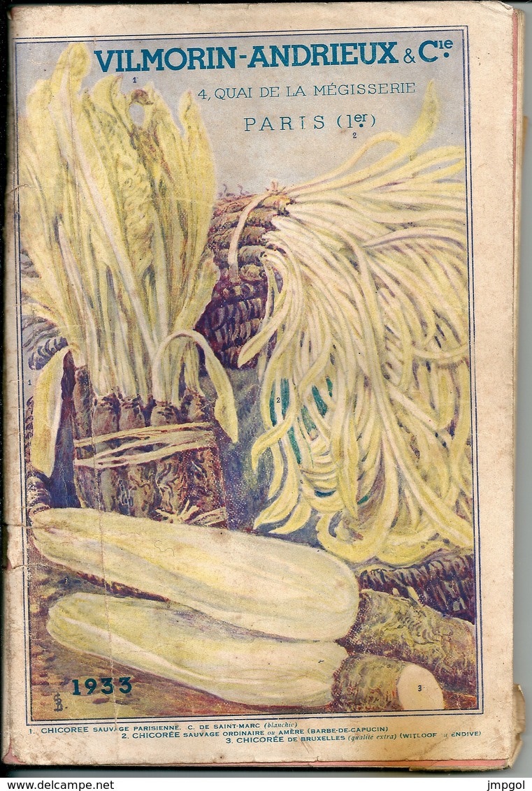 Catalogue Graines Semences Légumes Fleurs 1933 Vilmorin Andrieux Et Cie Quai De La Mégisserie - Tuinieren