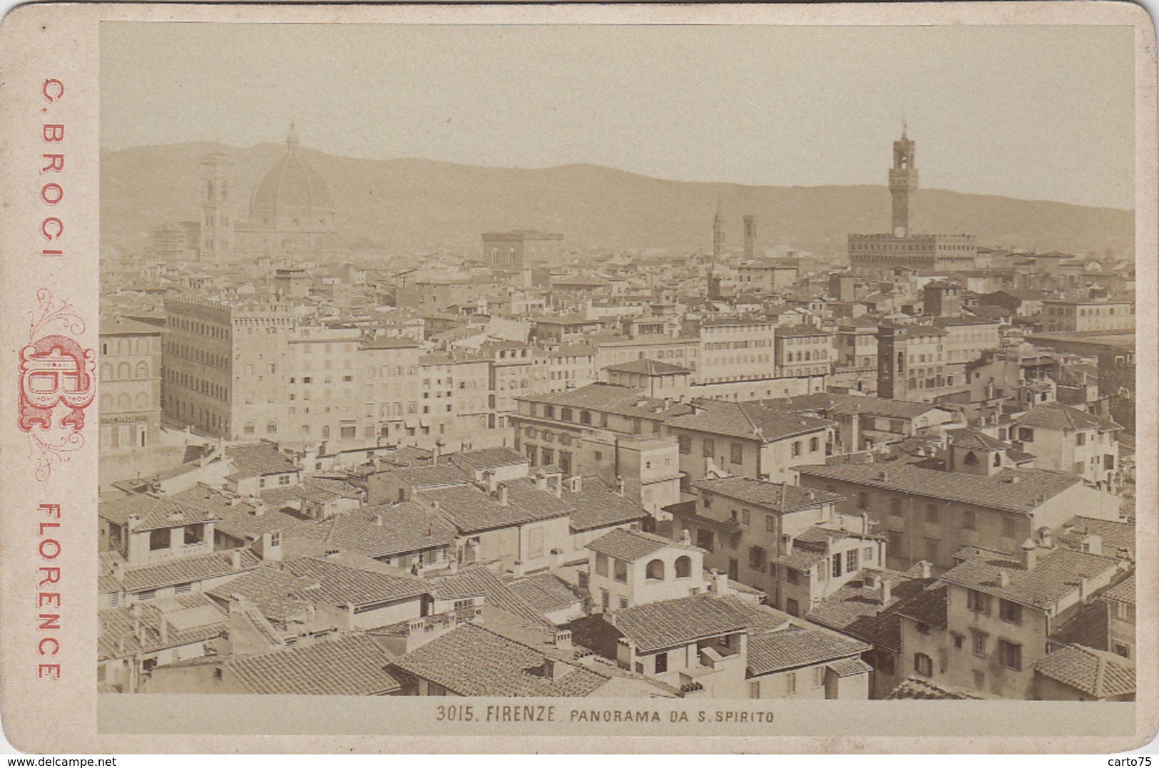 Photographies - XIXème Siècle - Photographe G. Broci Florence - Panorama Da S. Spirito Firenze - Fotografie