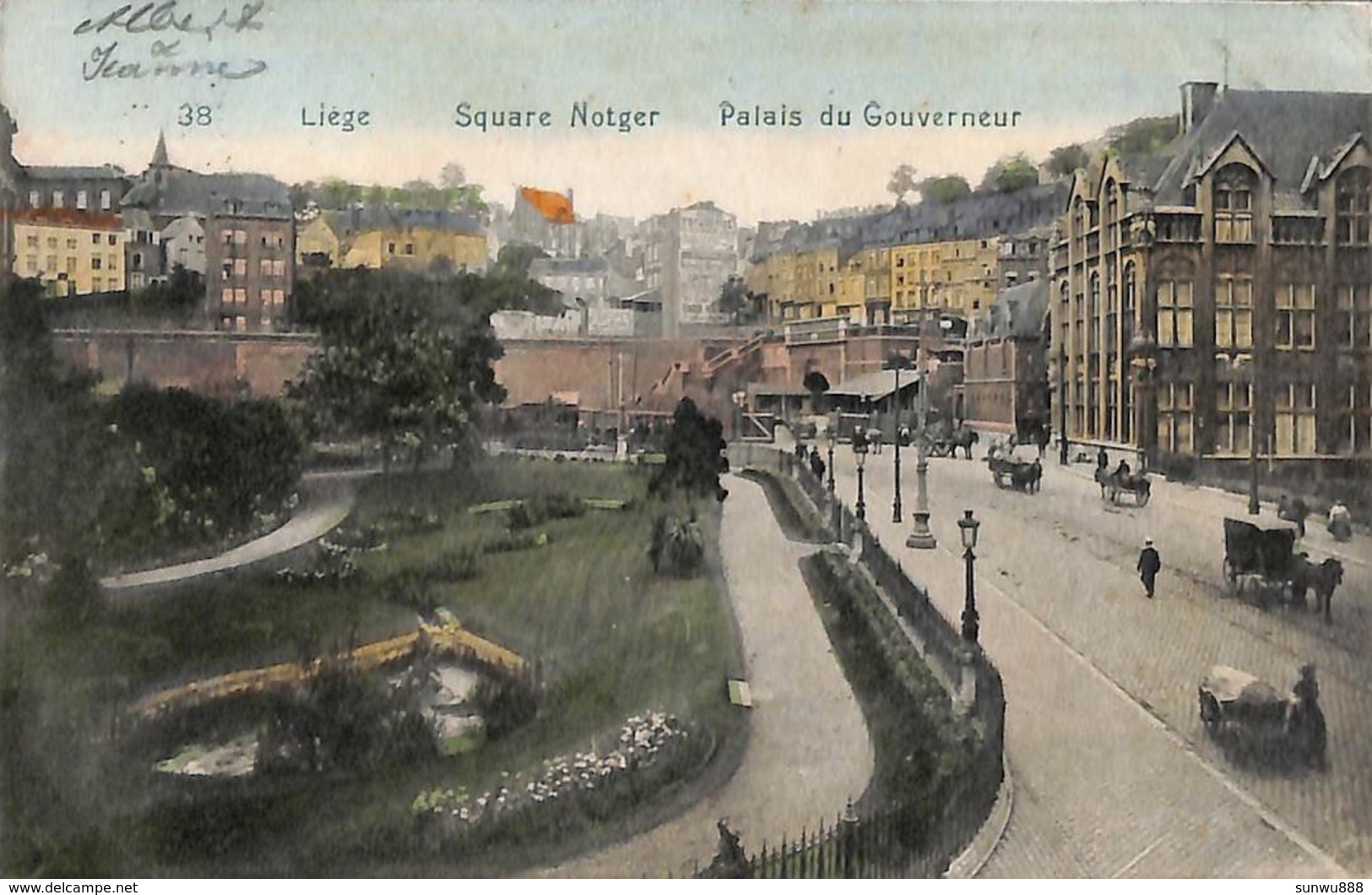 Liège - Square Notger Palais Du Gouverneur (animée Colorisée 1910) - Liège
