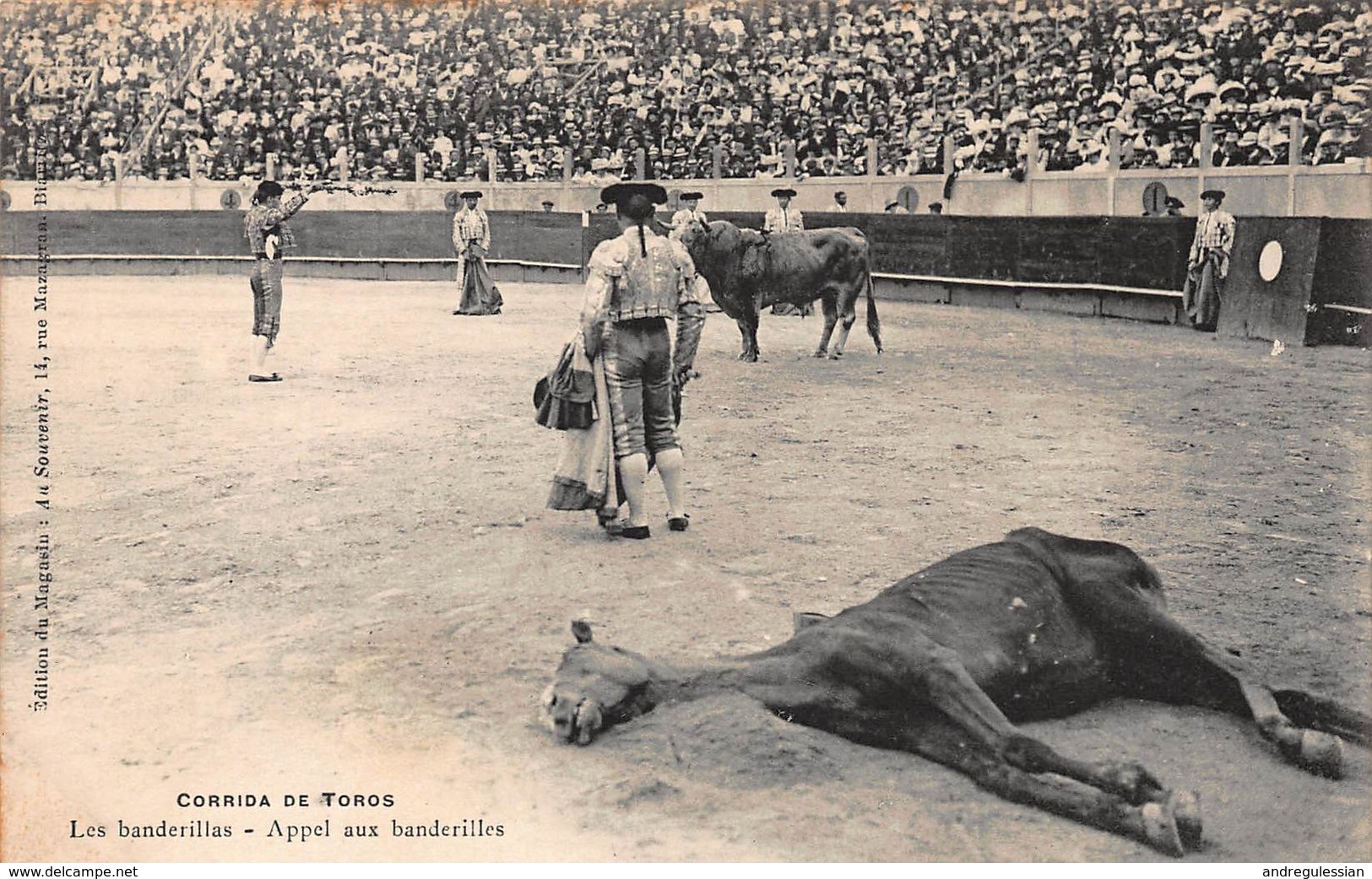 CPA CORRIDA DE TOROS - Las Banderillas - Appel Aux Banderilles - Corrida