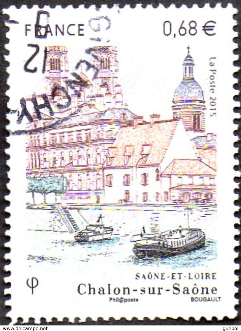 France Oblitération Cachet à Date N° 4947 - Cathédrale Saint Vincent à Chalon-sur-Saône - Bateaux - Gebraucht