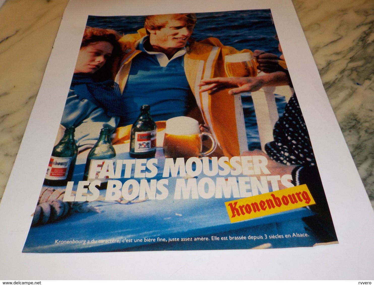 ANCIENNE  PUBLICITE FAITES MOUSSER KRONENBOURG 1983 - Alcools