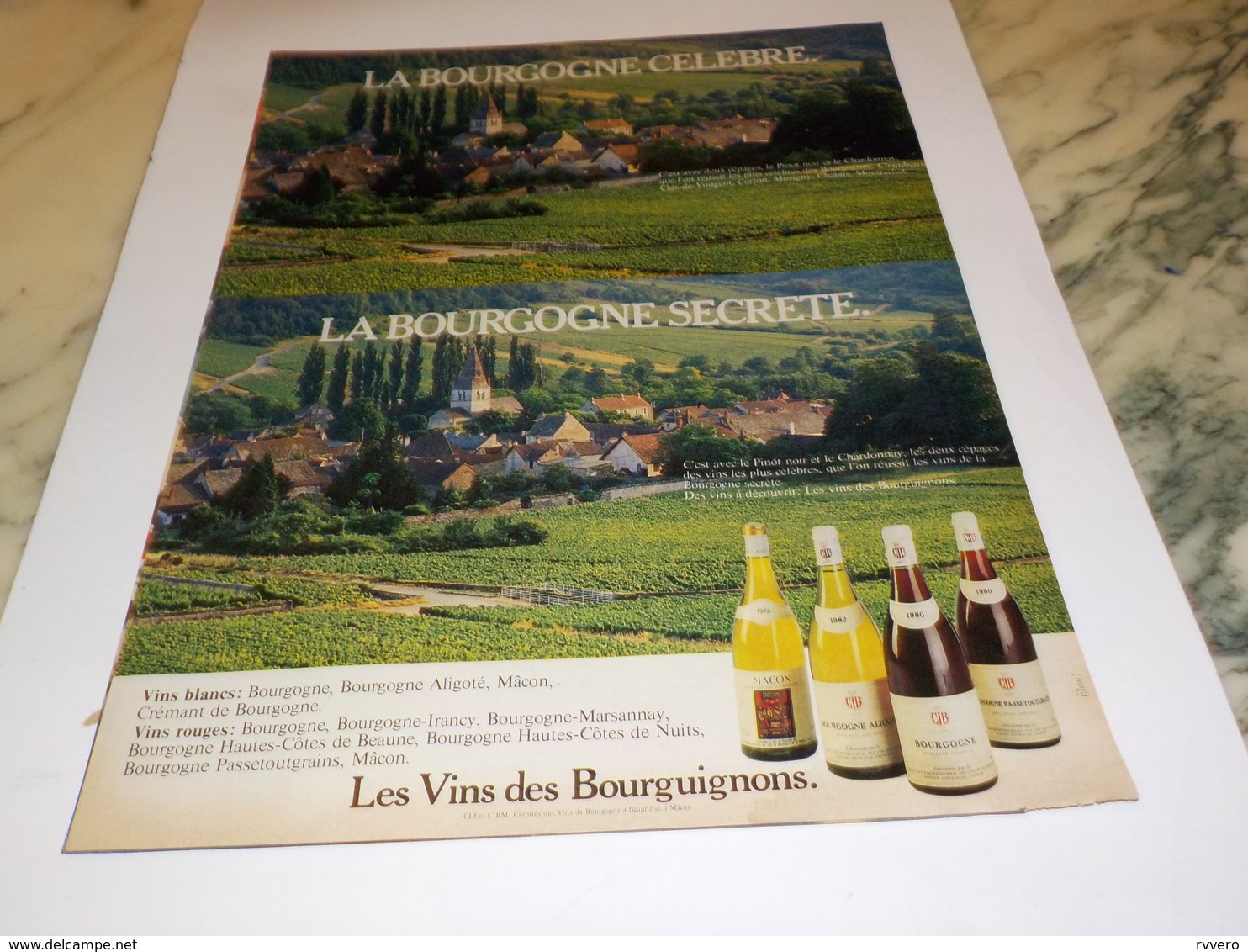 ANCIENNE PUBLICITE VIN DE  BOURGOGNE 1983 - Alcools