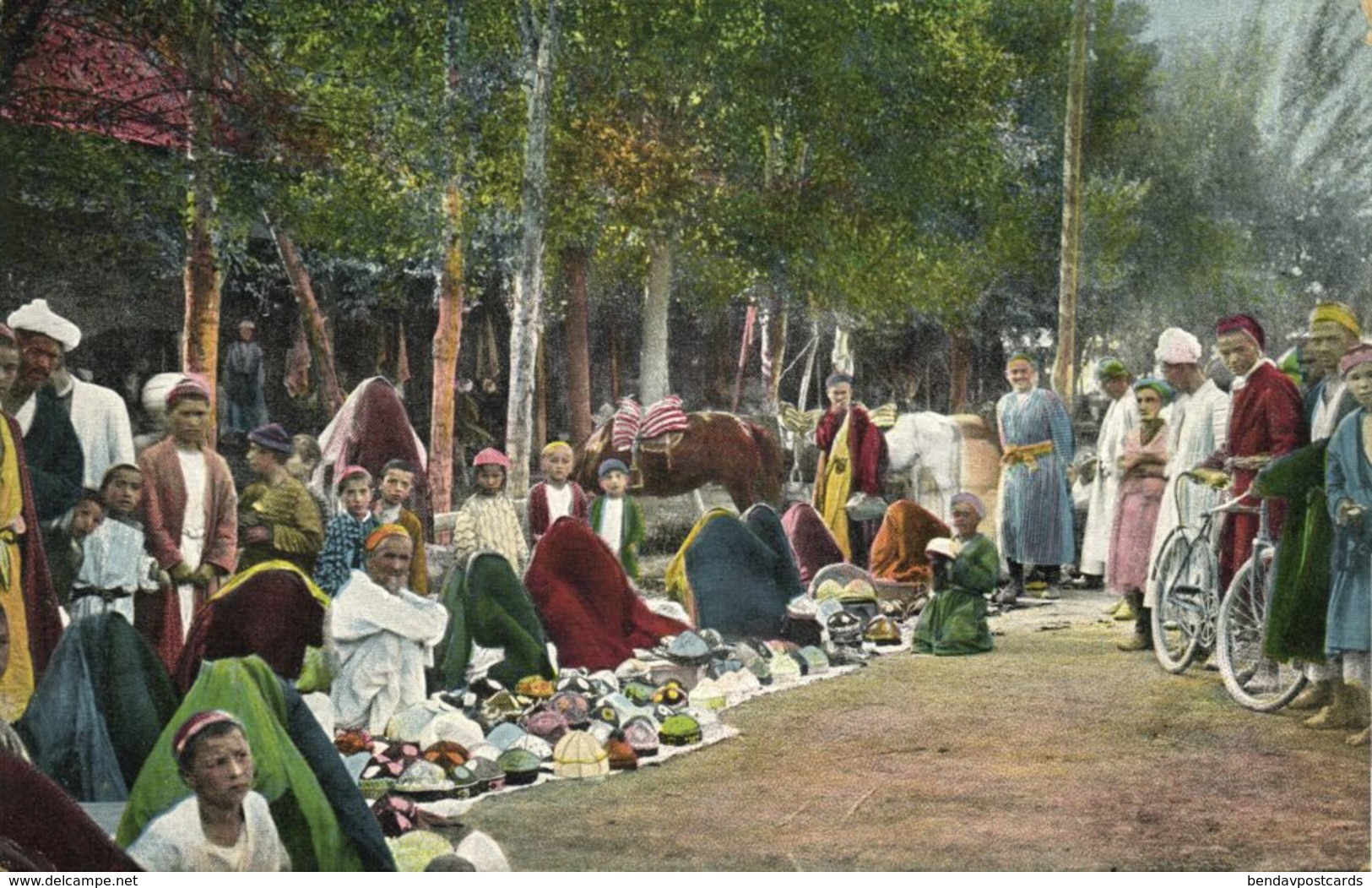 Uzbekistan Russia, Types Of Central Asia, Fascinator Sellers (1916) Postcard - Ouzbékistan