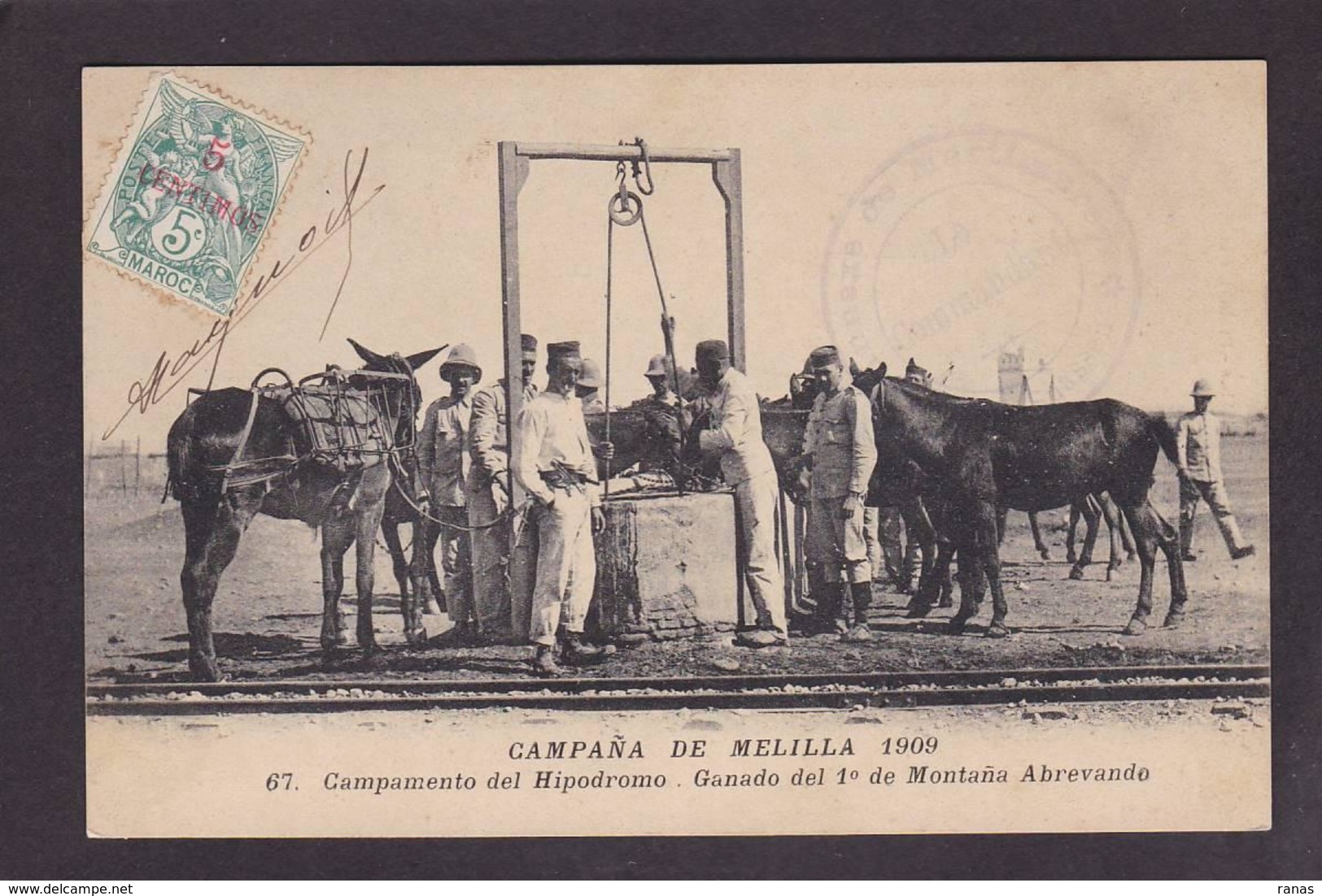 CPA Espagne Spania Campana De Melilla 1909 Circulé - Melilla