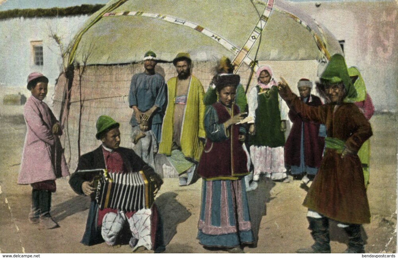 Uzbekistan Russia, Types Of Central Asia, Local Dance And Music (1917) Postcard - Uzbekistán