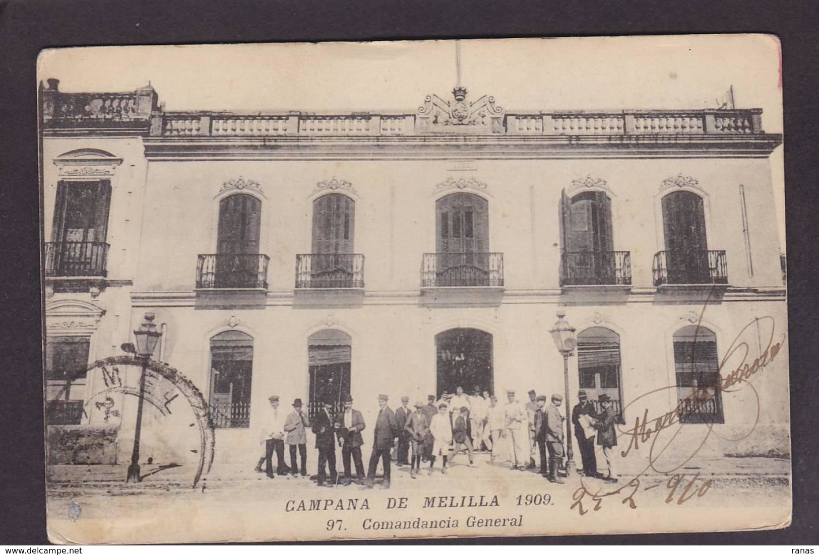 CPA Espagne Spania Campana De Melilla 1909 Circulé - Melilla