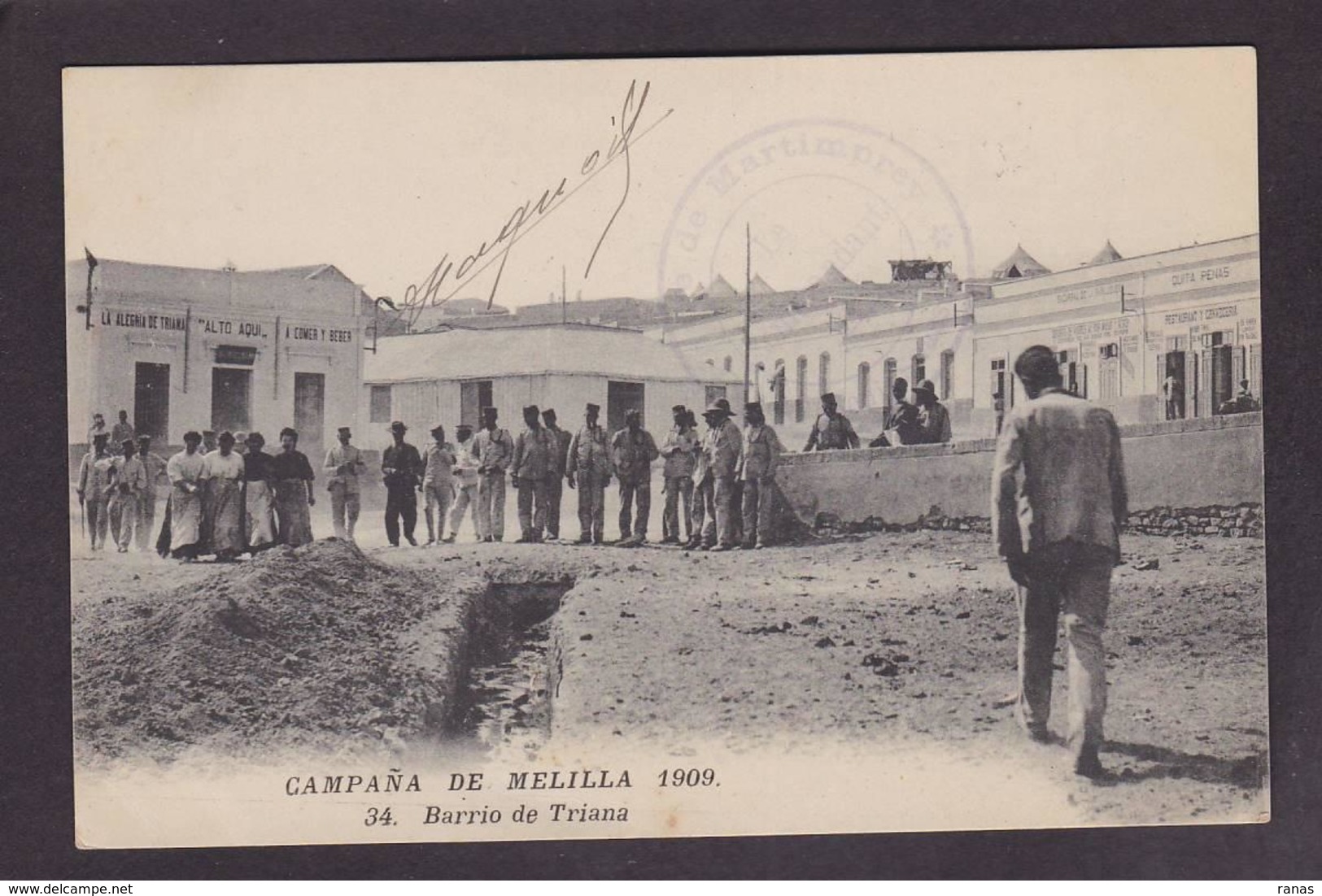 CPA Espagne Spania Campana De Melilla 1909 Circulé - Melilla