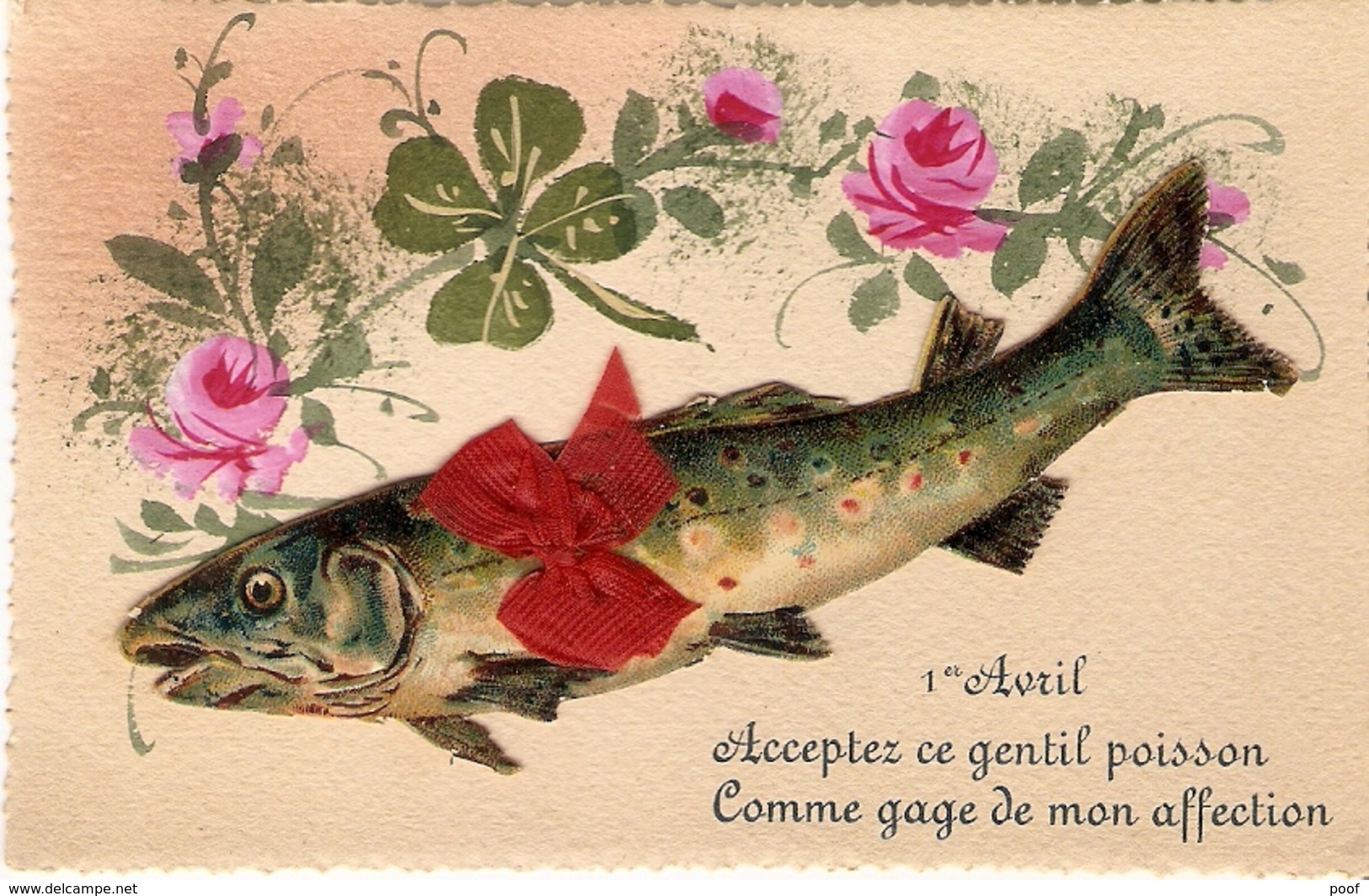 Fantasie / 1 April ( Aprilvis ) Reliëfkaart / Carte Gaufrée - 1er Avril - Poisson D'avril