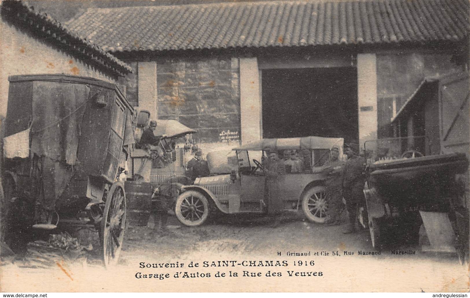 CPA Souvenir De SAINT-CHAMAS 1916 - Garage D' Autos De La Rue Des Veuves - Autres & Non Classés