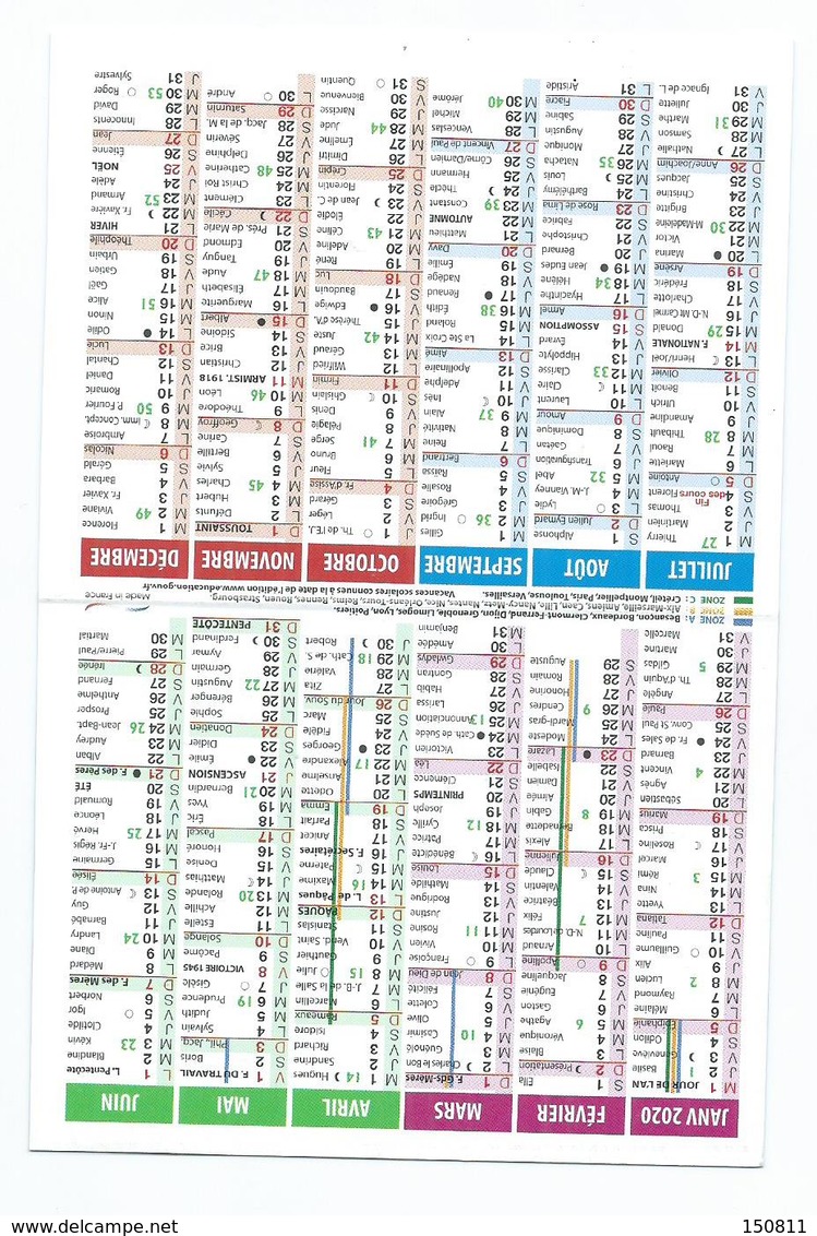 CALENDRIER DE POCHE 2 VOLETS ANNÉE 2020( Que La Nature Est Belle) - Petit Format : 2001-...