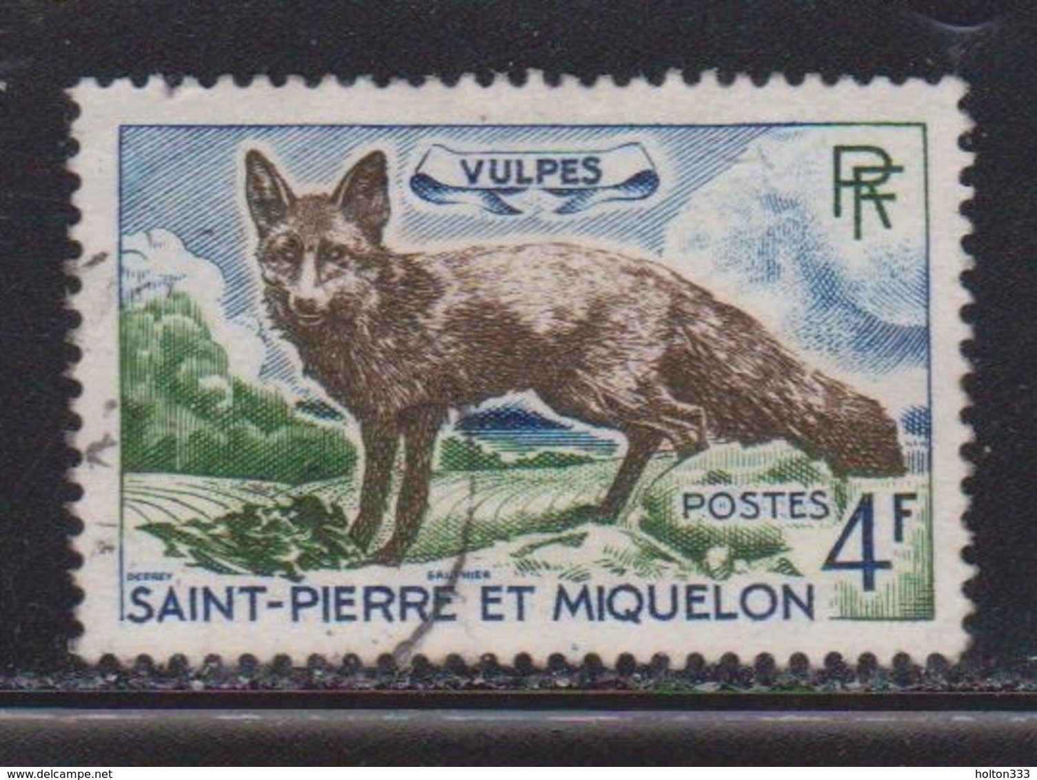 ST PIERRE & MIQUELON Scott # 371 Used - Fox - Gebruikt