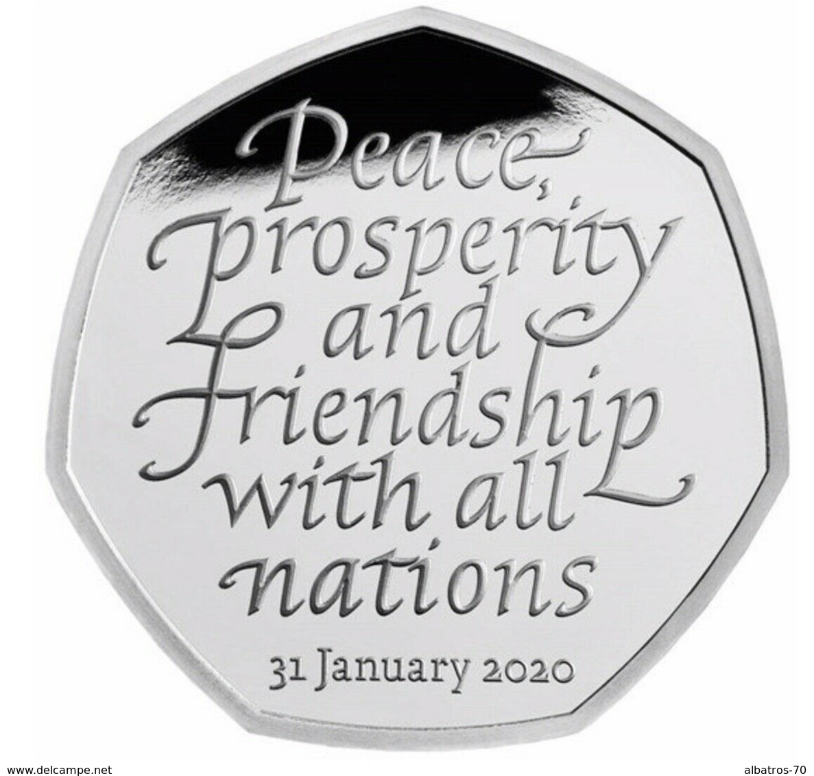 Brexit 2020 - 50p Silver Proof _ Withdrawal From The European Union 2020 UK - 50 Pence