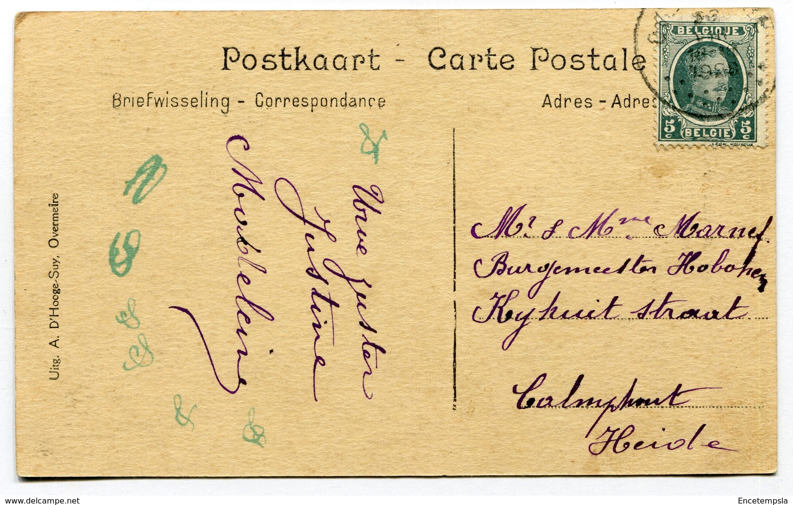 CPA - Carte Postale - Belgique - Overmeire - Posthotel - 1932 ( SVM11801) - Berlare