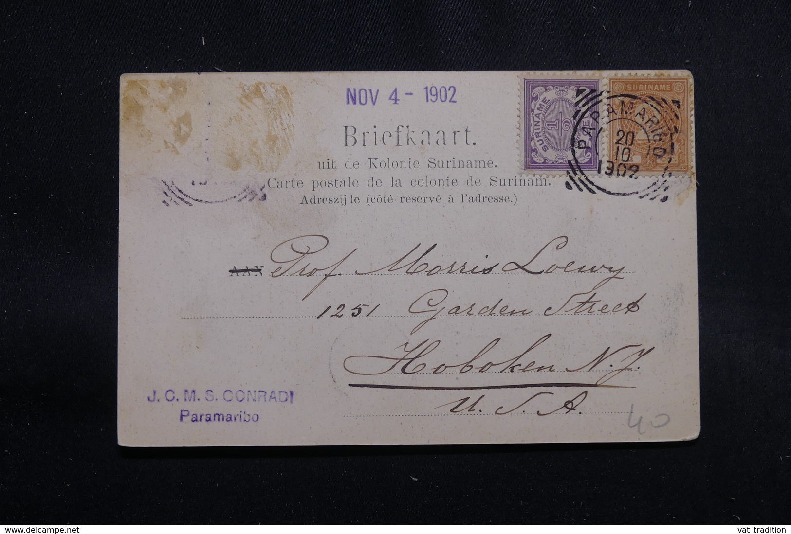 SURINAM - Carte Postale - Paramaribo - Waterkant, Voyagé En 1902 - L 55248 - Surinam