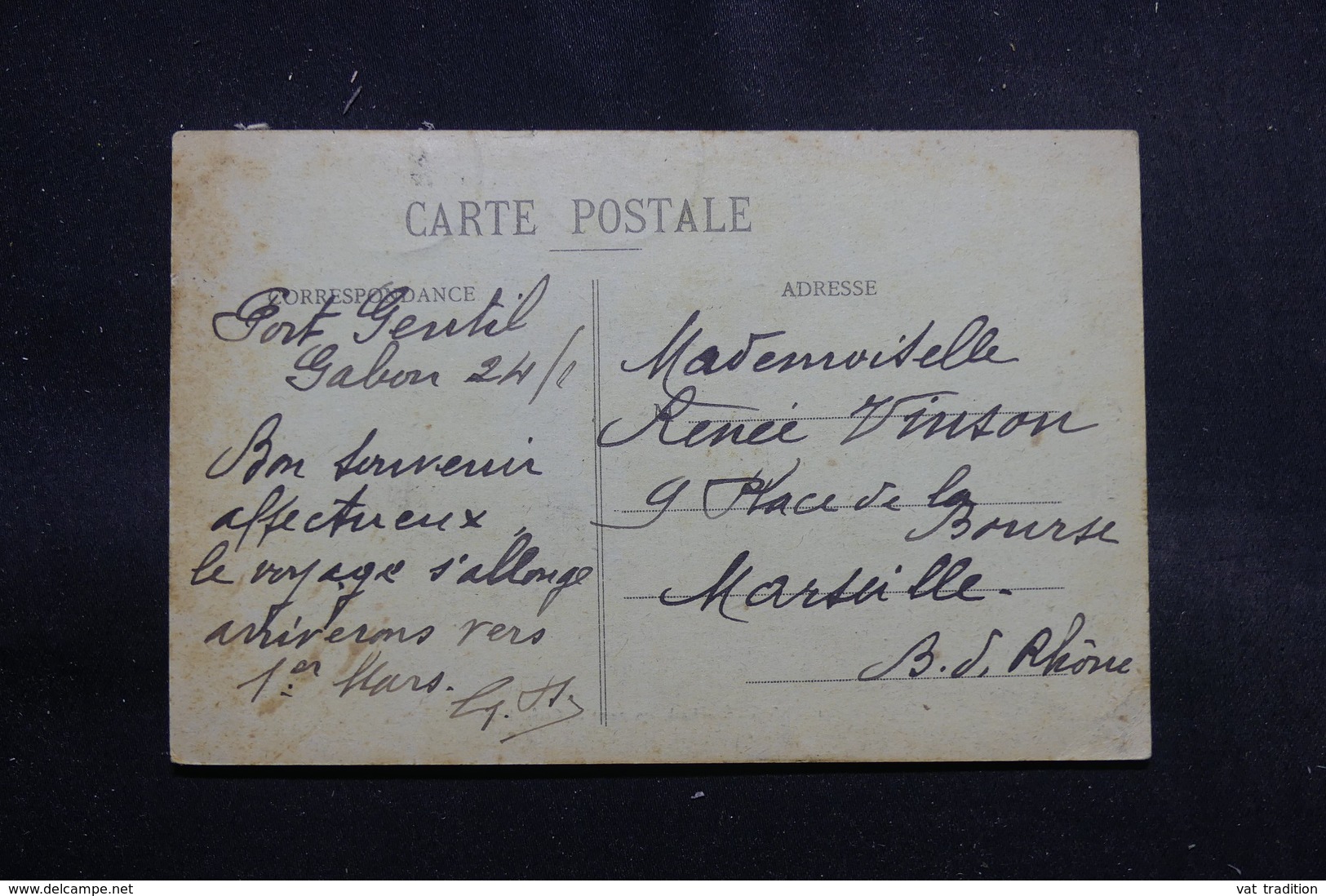 GABON - Affranchissement Plaisant De Port Gentil Sur Carte Postale De N'Djole En 1927 Pour Marseille - L 55261 - Storia Postale