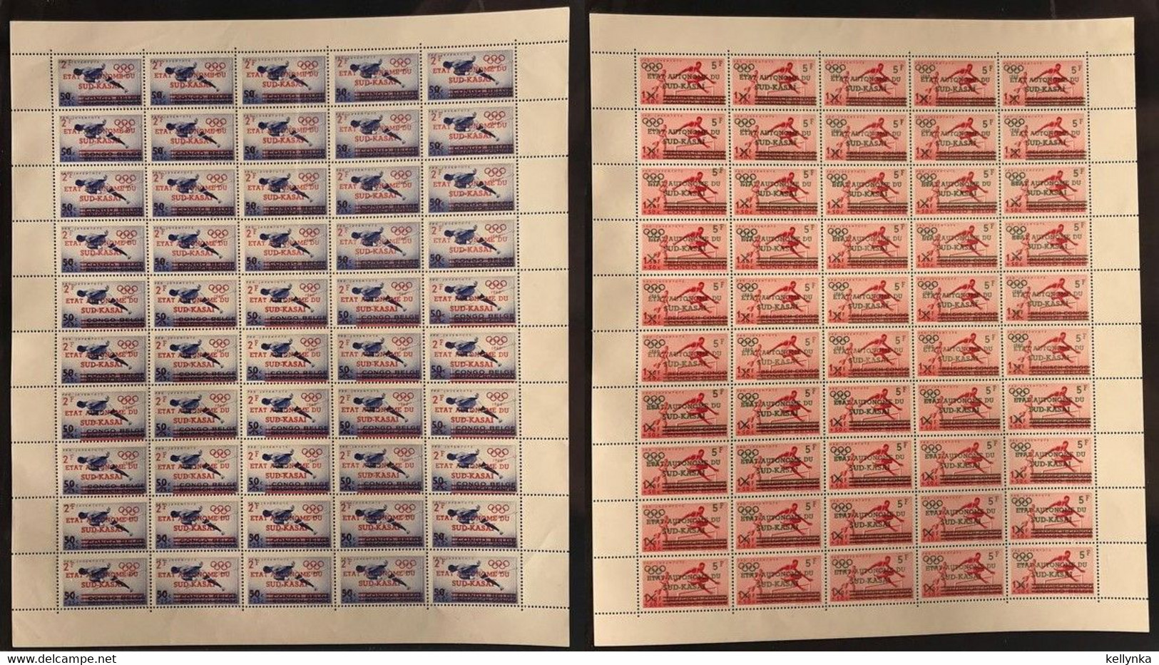 Sud-Kasai - 18/19 - Jeux Olympiques De Rome - Feuilles Complètes (50X) - MNH - South-Kasaï