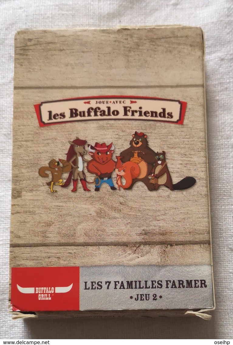 Ancien Jeu De Cartes 7 Familles BUFFALO Friends Farmer 2 Tracteur Brouette Ferme Plantation Grill Famille - Autres & Non Classés