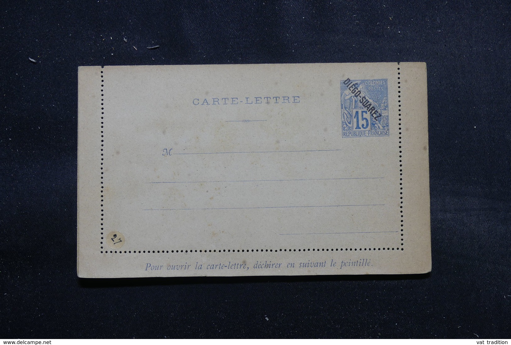 DIEGO SUAREZ - Entier Postal Type Alphée Dubois Surchargé, Non Circulé - L 55282 - Cartas & Documentos
