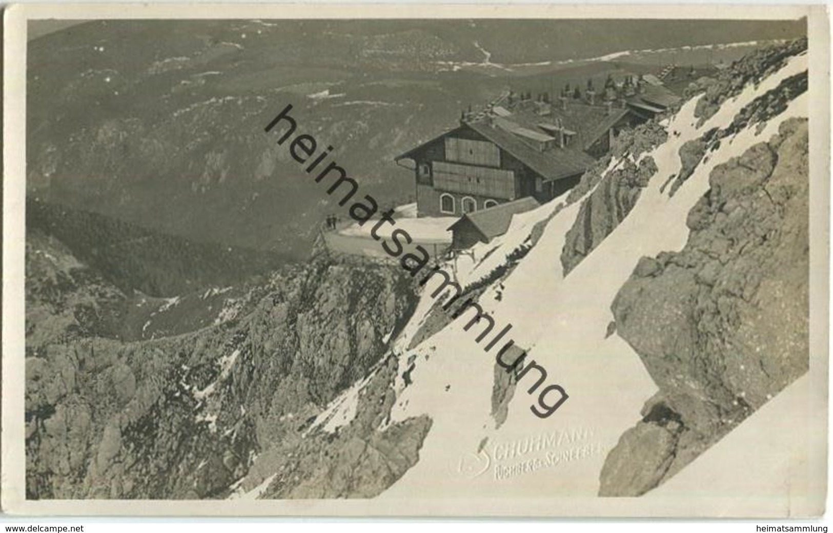 Eisenbahn-Hotel - Hochschneeberg - Foto-AK Gel. 1912 - Schneeberggebiet