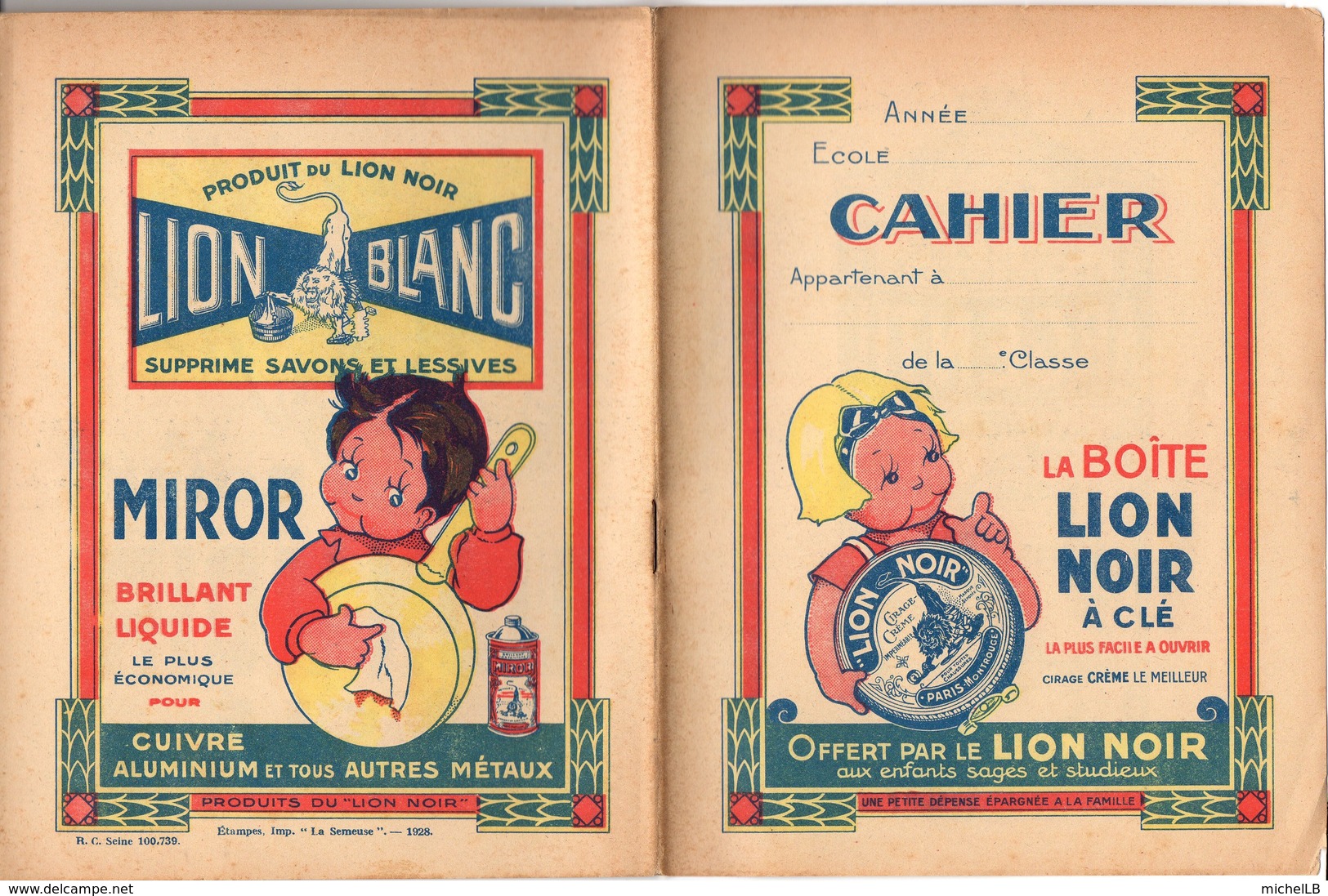 Cahier Lion Noir - Produits Ménagers